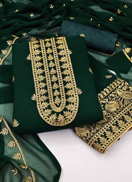 Green Colour RAHUL NX 518 New Latest Designer Georgette Dress Material Collection 518 C